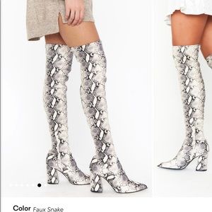 Never worn Steve Madden snake skin thigh highs